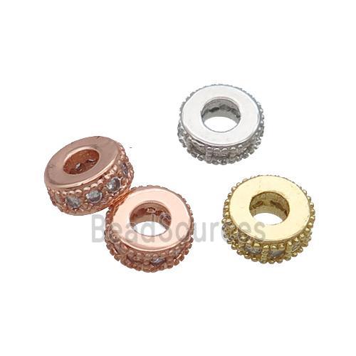 Copper Heishi Spacer Beads Pave Zircon Mixed