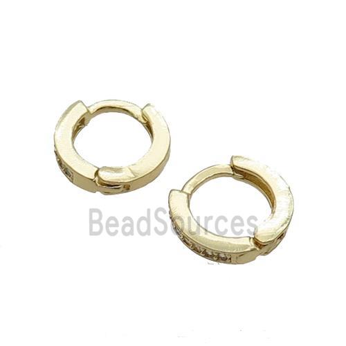 Copper Hoop Earring Pave Zircon Gold Plated