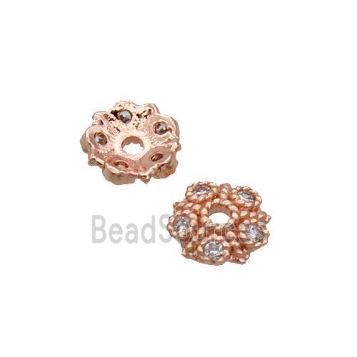 Copper Beadscap Pave Zircon Rose Gold