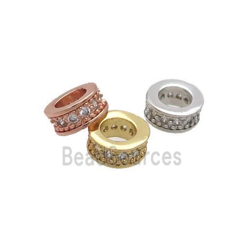 Copper Heishi Spacer Beads Pave Zircon Mixed