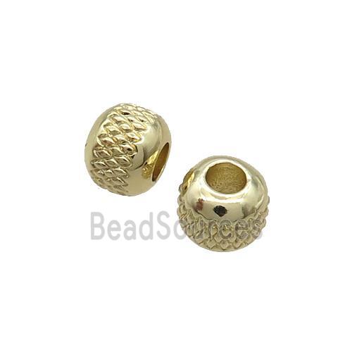 Copper Round Beads Large Hole Gold Plated