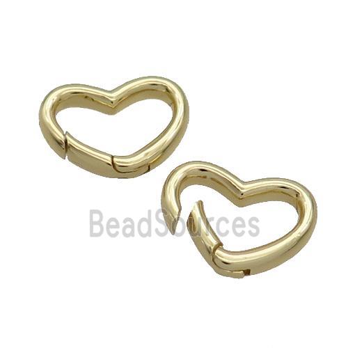 Copper Carabiner Clasp Heart Gold Plated