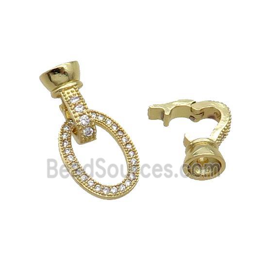 Copper Clasp Pave Zircon Gold Plated