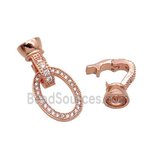 Copper Clasp Pave Zircon Rose Gold