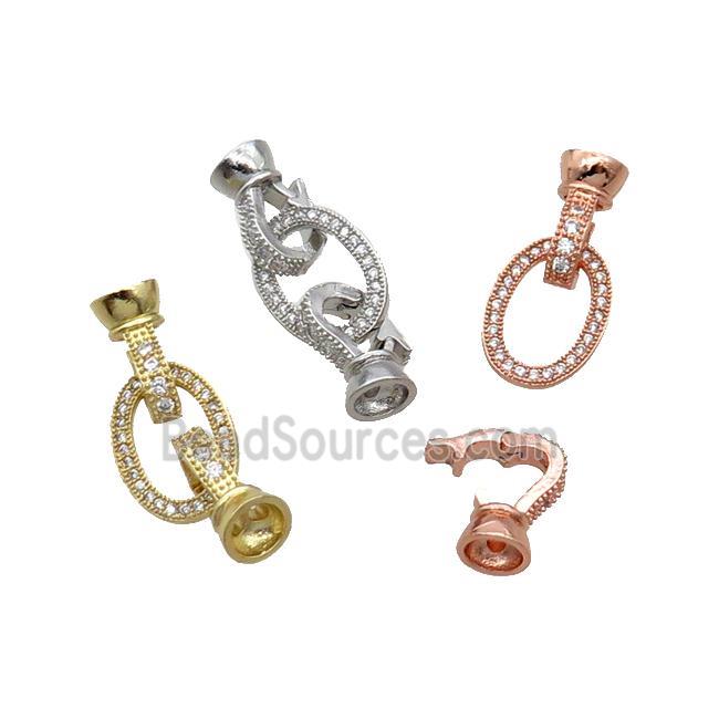 Copper Clasp Pave Zircon Mixed