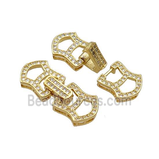 Copper Clasp Pave Zircon Gold Plated