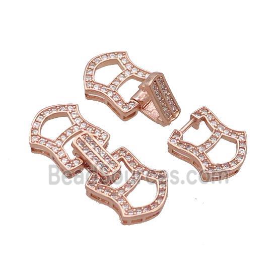 Copper Clasp Pave Zircon Rose Gold