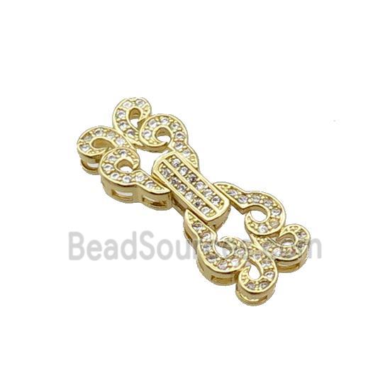 Copper Clasp Pave Zircon Gold Plated