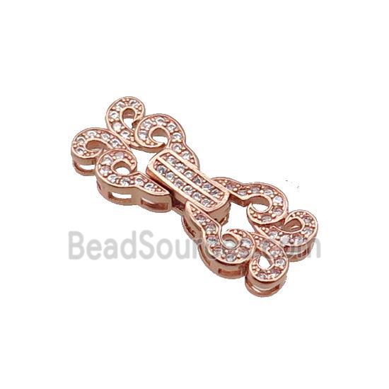 Copper Clasp Pave Zircon Rose Gold