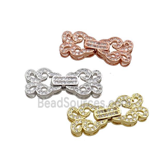 Copper Clasp Pave Zircon Mixed