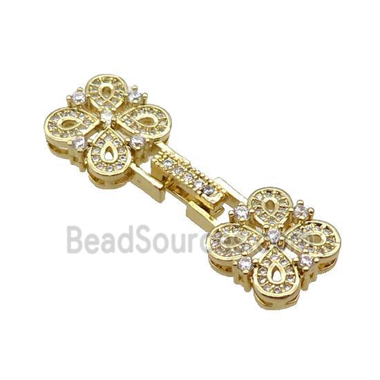 Copper Clasp Pave Zircon Gold Plated