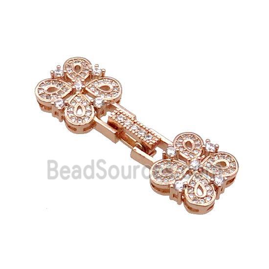 Copper Clasp Pave Zircon Rose Gold