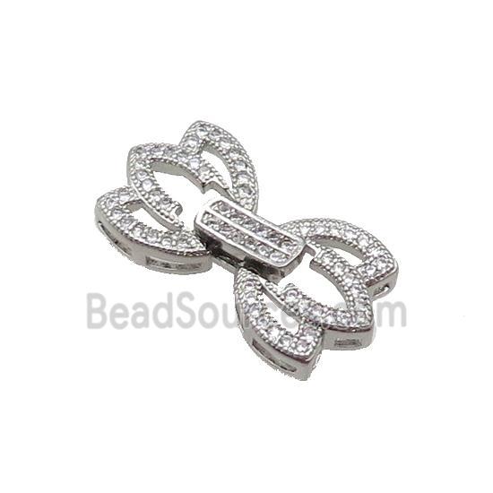 Copper Clasp Pave Zircon Platinum Plated