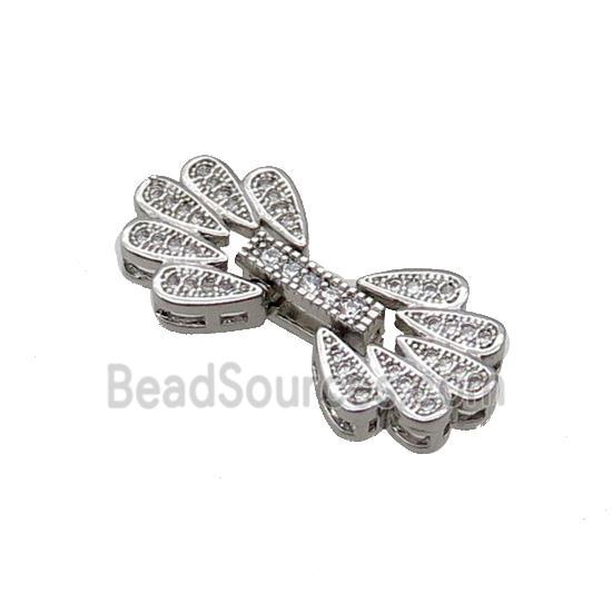 Copper Clasp Pave Zircon Platinum Plated