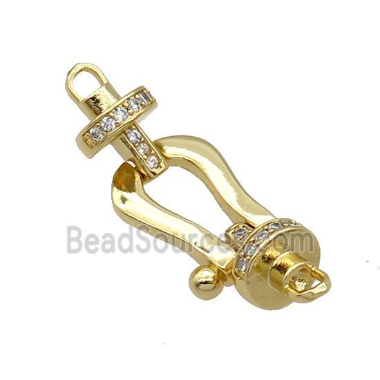 Copper Clasp Pave Zircon Gold Plated