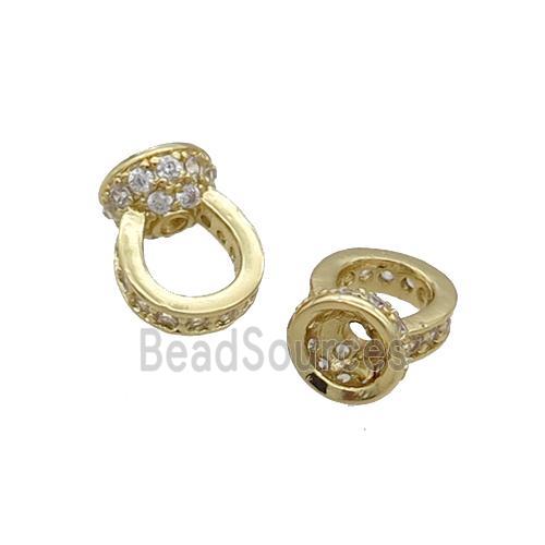 Copper Bail Pave Zircon Gold Plated