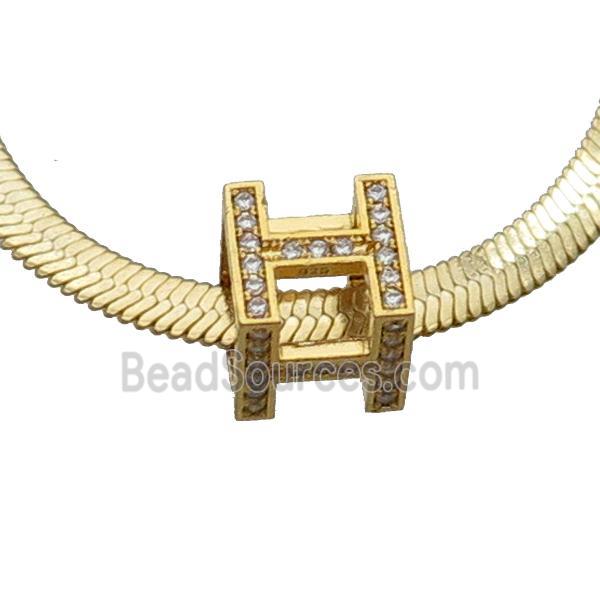 Copper Necklace Pave Zircon Gold Plated