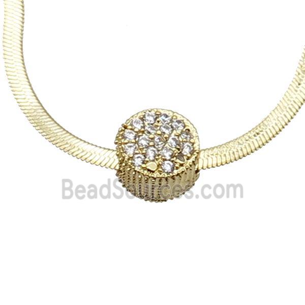 Copper Necklace Pave Zircon Gold Plated