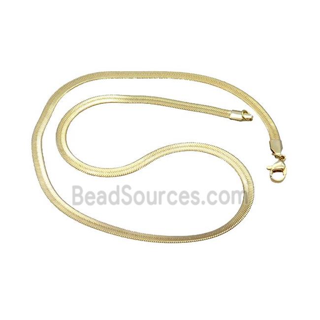 Copper Necklace Chain Snake Gold Plated