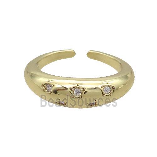 Copper Ring Pave Zircon Gold Plated