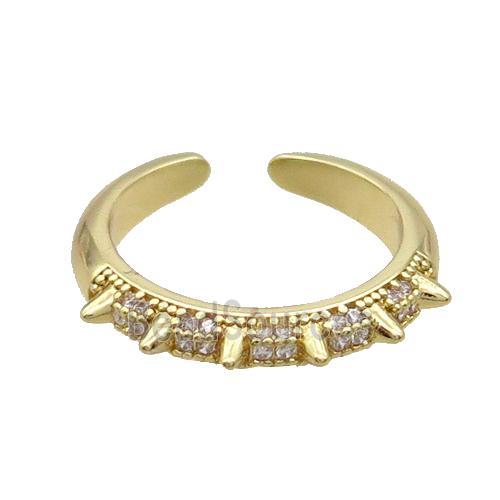 Copper Ring Pave Zircon Gold Plated