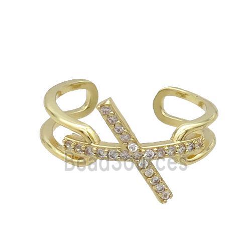 Copper Ring Pave Zircon Gold Plated