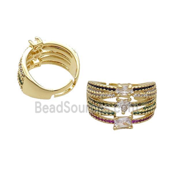 Copper Ring Pave Zircon Gold Plated