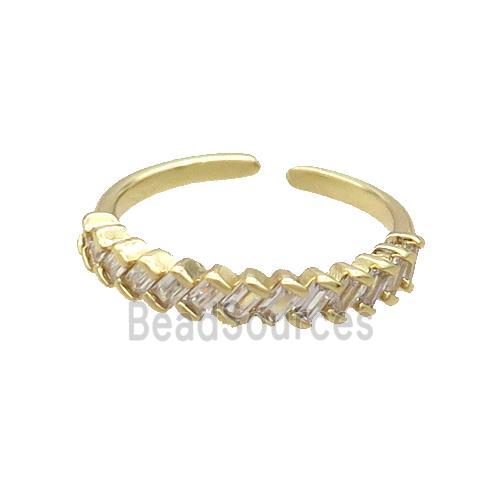 Copper Ring Pave Zircon Gold Plated