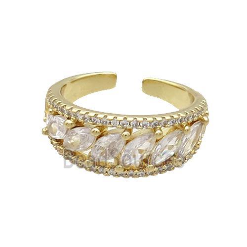 Copper Ring Pave Zircon Gold Plated