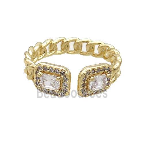 Copper Ring Pave Zircon Gold Plated