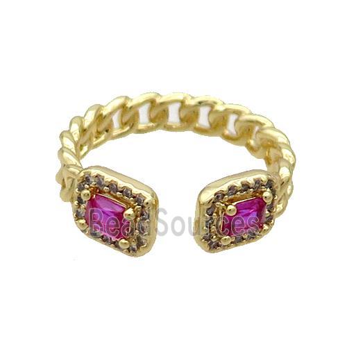 Copper Ring Pave Zircon Gold Plated