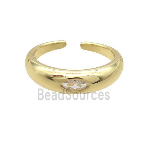 Copper Ring Pave Zircon Gold Plated