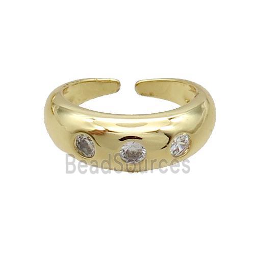 Copper Ring Pave Zircon Gold Plated