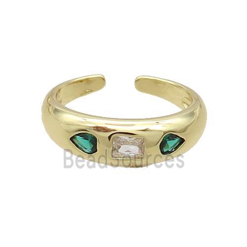 Copper Ring Pave Zircon Gold Plated