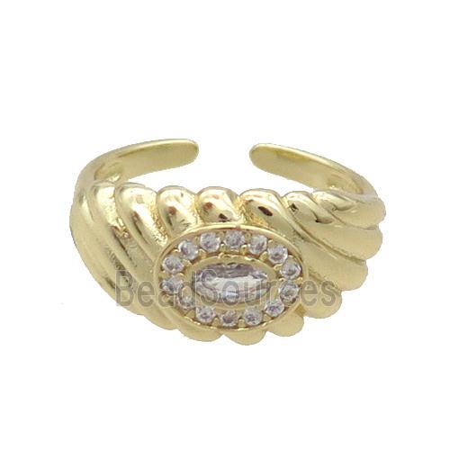 Copper Ring Pave Zircon Gold Plated