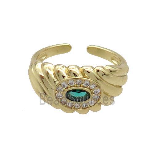 Copper Ring Pave Zircon Gold Plated