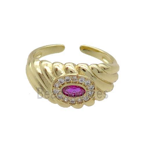 Copper Ring Pave Zircon Gold Plated