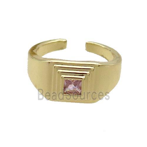 Copper Ring Pave Zircon Gold Plated