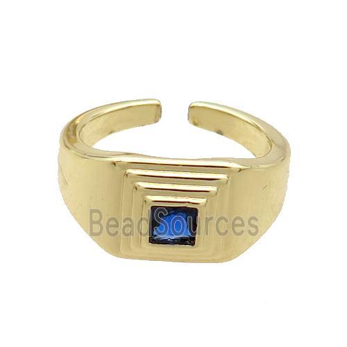 Copper Ring Pave Zircon Gold Plated