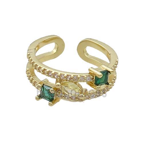 Copper Ring Pave Zircon Gold Plated