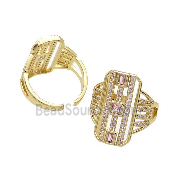 Copper Ring Pave Zircon Gold Plated