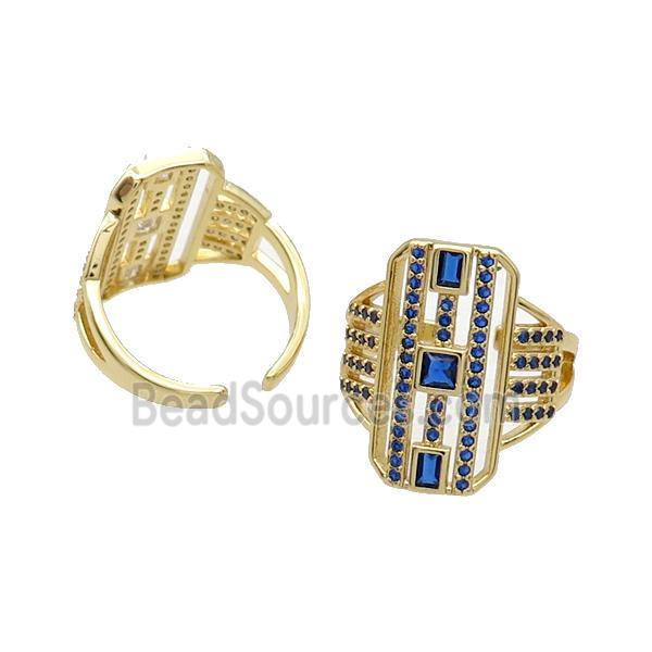 Copper Ring Pave Zircon Gold Plated