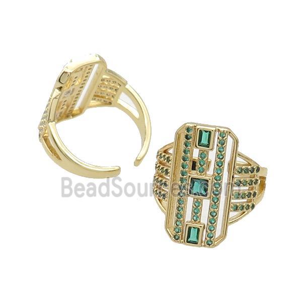 Copper Ring Pave Zircon Gold Plated