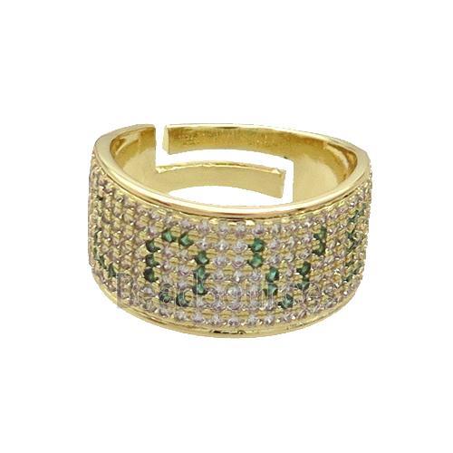 Copper Ring Pave Zircon LOVE Gold Plated