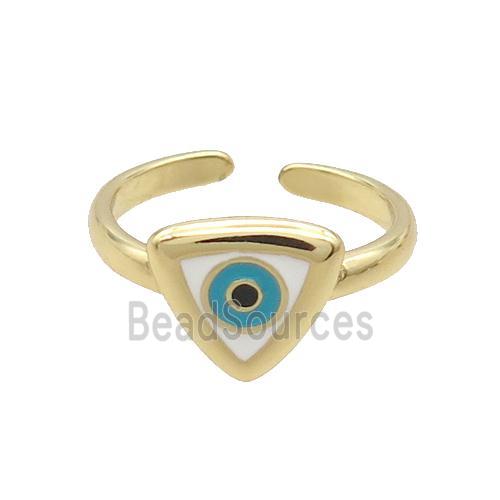 Copper Ring Enamel Evil Eye Gold Plated