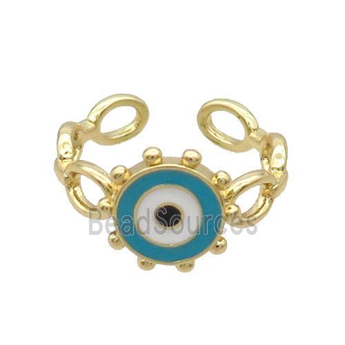 Copper Ring Enamel Evil Eye Gold Plated