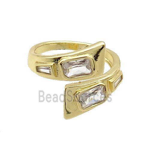 Copper Ring Pave Zircon Gold Plated