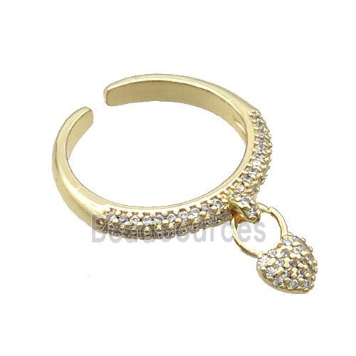 Copper Ring Pave Zircon Gold Plated