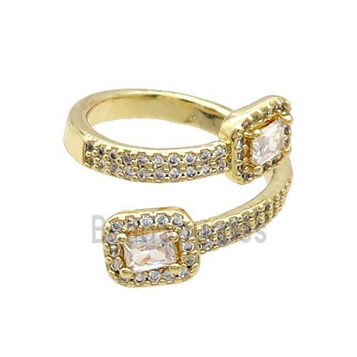 Copper Ring Pave Zircon Crystal Gold Plated