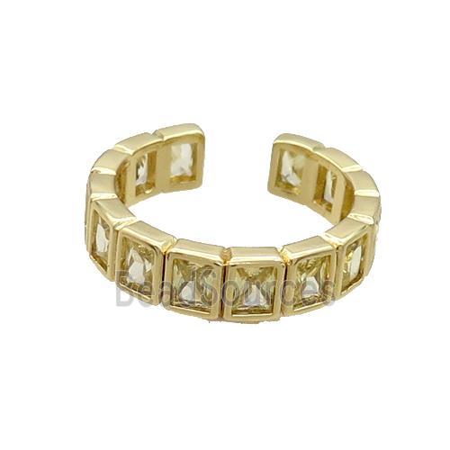 Copper Ring Pave Crystal Gold Plated